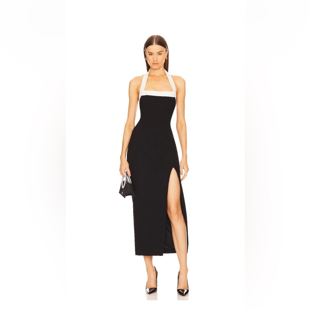 Nicholas Jane maxi dress in solid black and milk new size S